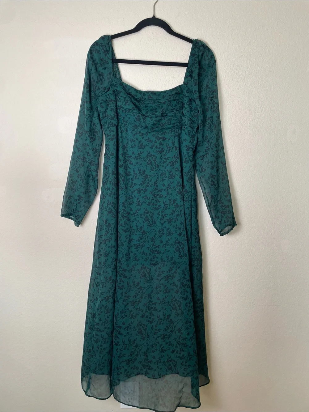 Abercrombie & Fitch Women's Black/Green Maxi Dress- Whimsy Goth